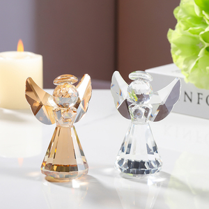 Luxurious Birthday <strong>Gifts</strong> Baby Shower Baptism Return <strong>Gifts</strong> Gold Clear Crystal Glass <strong>Angel</strong> Model Ornament in the Stock Wholesale - Product Image 1