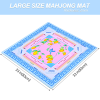 Tapis de Mahjong Américain Rose en Caoutchouc Carré, Tapis de Mahjong Citron Enroulable et Portable pour Divertissement