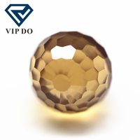 Perles rondes à facettes de 3mm-12mm, champagne/d-champagne, zircone cubique, gemmes en vrac, perles de boule à facettes synthétiques, pierres CZ, trou de perçage