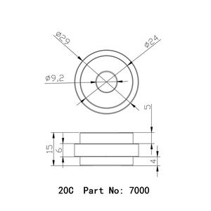 # ล้อลูกกลิ้ง 7000 20C พร้อมดุมอลูมิเนียมสำหรับเครื่องพิมพ์ 3 มิติแบบโปรไฟล์อลูมิเนียม/อุปกรณ์เสริม 30C # 7998 - Product Image 4