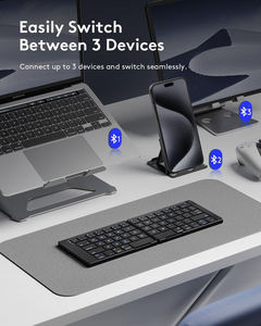 คีย์บอร์ดพับได้ขนาดพกพา คีย์บอร์ดไร้สายบลูทูธแบบพับได้สำหรับ Android และ iOS - Product Image 3