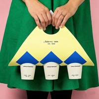 Porte-gobelets jetables personnalisés pour 2 ou 4 boissons, porte-boissons avec poignée, porte-gobelets en carton kraft