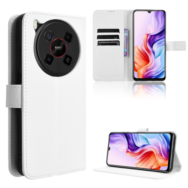 Luxury Diamond Pattern PU Leather Flip Case with Hand Strap Card Holder Wallet Phone Case for ZTE Blade V70 Max/Nubia V70 Max