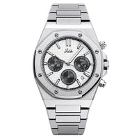 Reloj Cronógrafo de Lujo para Hombre en Acero Inoxidable, Acabado Resistente al Agua, Movimiento de Cuarzo Seiko, Fecha Automática, Caja de 40 mm