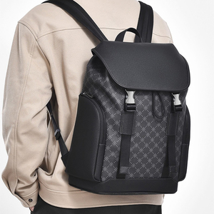 <strong>Black</strong> Woven <strong>Leather</strong> Geometric Backpack 36-56L Large Capacity Luxury Zipper Travel <strong>Rucksack</strong> Men <strong>Women</strong> Casual Waterproof Unisex - Product Image 2