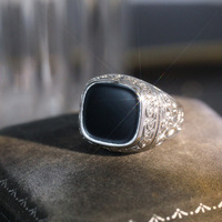 Hip-Hop Punk Metall Maßgefertigte Ringrohlinge Vergoldeter Fingerring Mode Vintage Einfacher Silber Herrenring