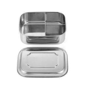 Étanche 18/8 En acier inoxydable En Métal De Stockage De Récipient de Nourriture Boîte À <span class=keywords><strong>Bento</strong></span> Boîte à Lunch Tiffin boîte à lunch à <span class=keywords><strong>3</strong></span> <span class=keywords><strong>compartiments</strong></span> - Product Image 4
