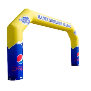 Penjualan laris kustom Gerbang tiup balap lengkungan kedap udara lengkungan kedap udara tiup dengan logo untuk iklan balap