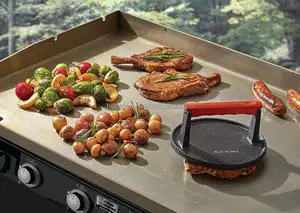 7 Inch Gang Nướng Báo Chí Bít Tết Thịt Xông Khói Báo Chí Gỗ Xử Lý BBQ Panini Thịt Vỉ Nướng Báo Chí