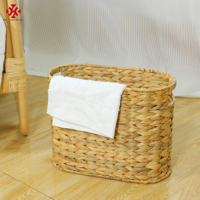 XH porte-revues tissé à la main sous étagère armoire jonc de mer osier rotin tissé à la main blanchisserie eau jacinthe paniers de rangement