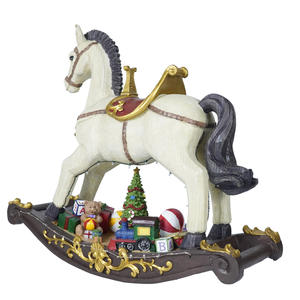 Cheval à bascule musicale en résine, avec 8 sonneries, décoration personnalisé <span class=keywords><strong>de</strong></span> vacances, <span class=keywords><strong>de</strong></span> noël, vente en gros, nouveauté, - Product Image 4