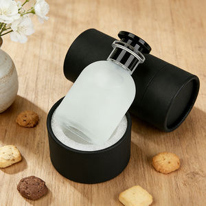 Custom Logo <b>Black</b> Luxury Cylinder Kraft Round Bottle Paper Boxes Cosmetic Perfume Packaging <b>Box</b> - Product Image 3