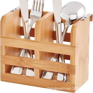 Organizador de Cubiertos de Bambú para Cocina, 6x4x5.12, Caja de Almacenamiento Montada en la Pared, Diseño Rectangular Multiusos y Ecológico - Product Image 2