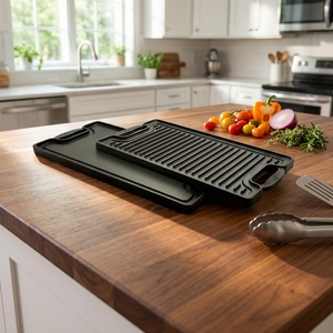 กระทะย่างเหล็กหล่อสองด้านไม่ติดกระทะทอด - Product Image 1