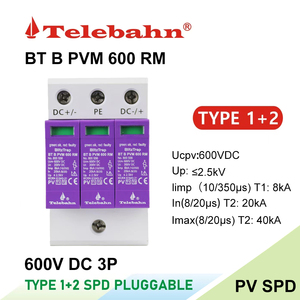 Parafoudre DC 150V Telebahn T1+T2 3P <span class=keywords><strong>DPS</strong></span> pour systèmes photovoltaïques - Product Image 3