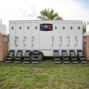 럭셔리 빅 8 스톨 화장실 트레일러 휴대용 욕실 트레일러 화장실 야외 공중 화장실 파티 결혼식 이벤트 - Product Image 3