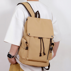 <span class=keywords><strong>Zaino</strong></span> Vintage in Tela con Chiusura a Coulisse e Patta, Borsa Casual per Scuola, Uomo, <span class=keywords><strong>Donna</strong></span>, Università, Viaggi, Attività all'Aperto, <span class=keywords><strong>Beige</strong></span> Kaki - Product Image 2