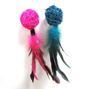 Bâton de jeu interactif pour chat avec balle en corde de nylon, pour chatons et chats adultes, avec balle en corde colorée pour la poursuite et le jeu - Product Image 3