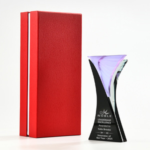 Trophée de glaçure personnalisé Ailes d'aigle violet Trophée de cristal <span class=keywords><strong>Triumph</strong></span> Soaring High Industry TOP Pioneer Achievement - Product Image 5