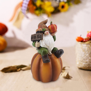 Adorno de Gnomo de Cosecha Otoñal, Duende Sentado con Calabaza, Decoración Rústica para el Hogar, Decoración para Sala de Estar de Acción de Gracias - Product Image 1