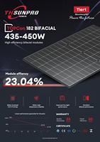 Sunpro 440W US STOCK Panneaux solaires demi-cellule bifaciale double verre N-TYPE TOPCON 440W Module PV tout noir dans l'entrepôt CA