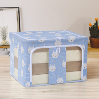 Organisateur de rangement en tissu carré moderne de grande capacité, boîte pliable pour vêtements et articles divers avec cadre métallique 50x40x33cm