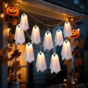 Guirlandes lumineuses fantômes, décorations d'Halloween, lumières féériques imperméables à piles pour la décoration de fête et de jardin - Product Image 4