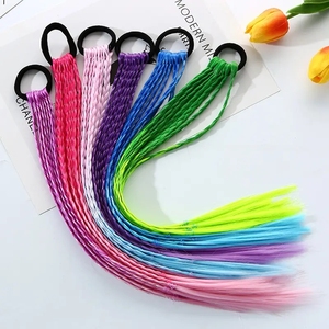 Gradiente colorato per bambine lisce intrecciate a coda di cavallo extension per capelli elastico elastico per capelli fascia di gomma per bambini trecce Twist - Product Image 5