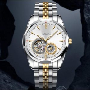 Men's Skeleton Automatic <b>Mechanical</b> <b>Watch</b> Crystal Stainless Steel Band 21cm Length 12mm Case Thickness 30bar Water Resistant - Product Image 3