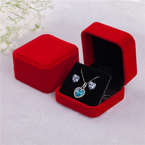 Customized flannel <b>earrings</b>, necklace, and pendant set, <b>gift</b> jewelry <b>box</b>, velvet jewelry <b>box</b> - Product Image 4