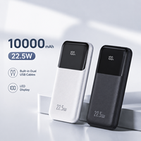 Producto de Tendencia 2026, Batería Externa Delgada de Alta Calidad con Doble USB Integrado, 10000 mAh, Carga Rápida de 22.5W, Pantalla LED, Color Personalizado