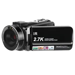 Gravador de vídeo DVR com câmera Hd 2.7k manual de mão preto