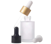 Bouteille compte-gouttes en verre transparent avec pipette, à épaule plate, pour sérum d'huile essentielle, 20ml, 30ml, 50ml, 60ml, 80ml, 100ml