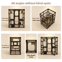 Villa modulaire pour chat avec porte latérale multi-démontable, grand espace et cabine cachette indépendante