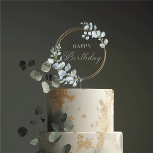 Décoration de gâteau en acrylique pour décorateur de gâteaux, Joyeux anniversaire Mr & Mme, support à gâteau pour décoration de gâteau de mariage - Product Image 3