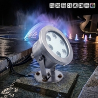 Lumières LED pour fontaine de piscine sous-marine, étanches IP68, en acier inoxydable 304, RGB, plusieurs couleurs, télécommande DMX, garantie 3 ans