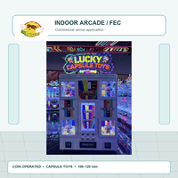 Distributeur de capsules sur pied pour usage commercial avec écran Gashapon de 100-120 mm et fonctionnement à monnayeur pour salles d'arcade intérieures et centres de divertissement familial (FEC)