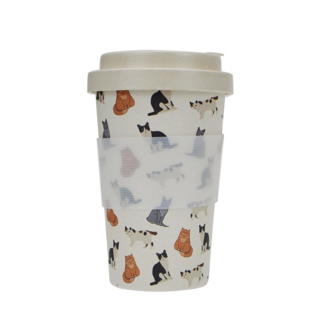 2026 New Product Reusable Bamboo Fiber Water Tea to Go Cup with Silicone Lid and Sleeve
