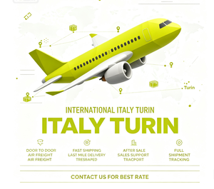 Expédition aérienne rapide porte-à-porte vers Turin, Italie, livraison sur le dernier kilomètre, expédition ponctuelle, prix bas, service de suivi complet - Product Image 1