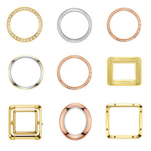 Conjunto de gemas a medida, acero inoxidable 316L redondo, revestido con oro de 18 quilates, hecho en Suiza, lujo, biseles de reloj personalizables, ingeniería de precisión - Product Image 2