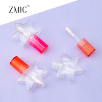Tubes de brillant à lèvres uniques de 11,5 ml, flacons d'huile à lèvres vides en forme d'étoile, contenants personnalisés pour rouge à lèvres liquide transparent avec capuchon rose-orange