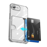 Étui de luxe souple pour cartes et téléphone portable transparent pour iPhone 16 E 15 14 13 12 11 16 Pro Max Mini 17 8 Plus SE – Coque de protection transparente