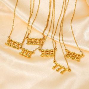 สร้อยคอตัวเลข3หลักส่วนบุคคล: เครื่องประดับจี้ตัวเลขนำโชคโทนสีทองสำหรับของขวัญที่มีความหมายและสไตล์ส่วนตัว - Product Image 1