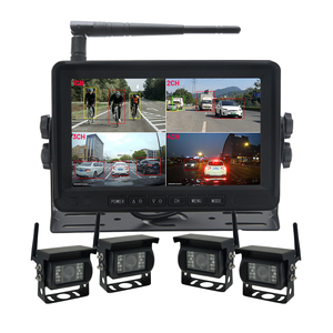 Système de caméra numérique sans fil extérieur étanche AHD 1080P avec 4 caméras de recul et moniteur de camion à appairage automatique pour 7 camions, <span class=keywords><strong>carte</strong></span> SD - Product Image 1
