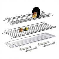 Égouttoir à vaisselle en acier inoxydable résistant à la rouille avec bac de récupération des eaux, fixation murale pour armoire de cuisine de 80 cm (76 cm)