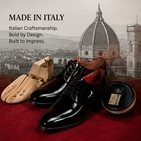 Zapatos Derby de charol negro brillante italianos DL520-1 al por mayor para hombre, zapatos formales con cordones, zapatos de vestir con suela roja para fiestas y negocios.