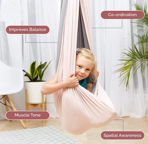 Columpio Sensorial para Niños, Columpio Infantil de Nailon para Interiores y Exteriores con <span class=keywords><strong>Hamaca</strong></span> para Bebés - Product Image 5