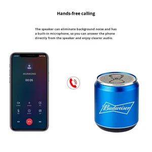 Портативная беспроводная колонка-сабвуфер в металлическом корпусе («стальная пушка») для автомобиля и улицы, со встроенным аккумулятором, для прослушивания музыки с телефона - Product Image 3