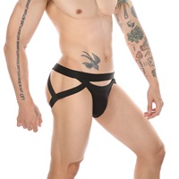 Culottes G-string pour hommes, slips érotiques, sous-vêtements pour hommes gays, taille plus, caleçons sexy en coton, poche ouverte, dos transparent, lingerie