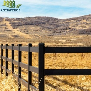 6ftX8ft Noir 3 Rail PVC Cheval Clôture Vinyle Plastique Cheval Clôture pour Ferme et <span class=keywords><strong>Ranch</strong></span> - Product Image 4